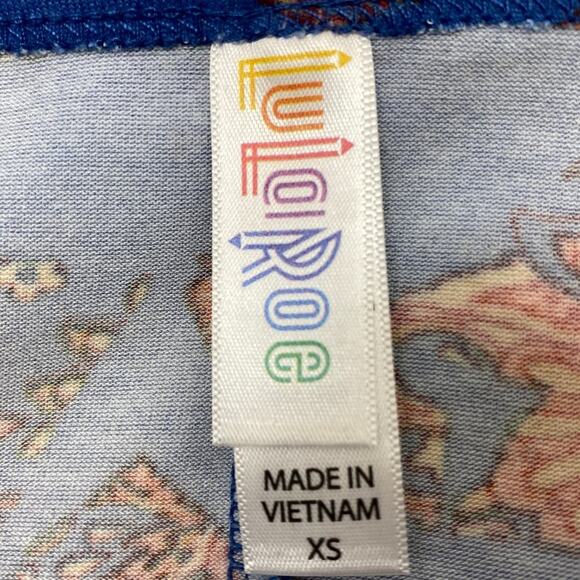 LuLaRoe Perfect T Size XS Swing Shirt Pizza Blue Orange NWT New Tee Tshirt - Picture 6 of 8